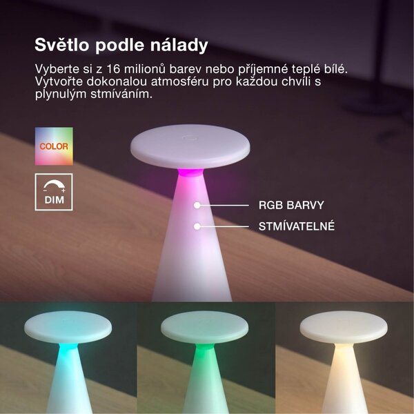 Venkovní stolní lampa SMART+ Bluetooth Twist, RGBW IP44