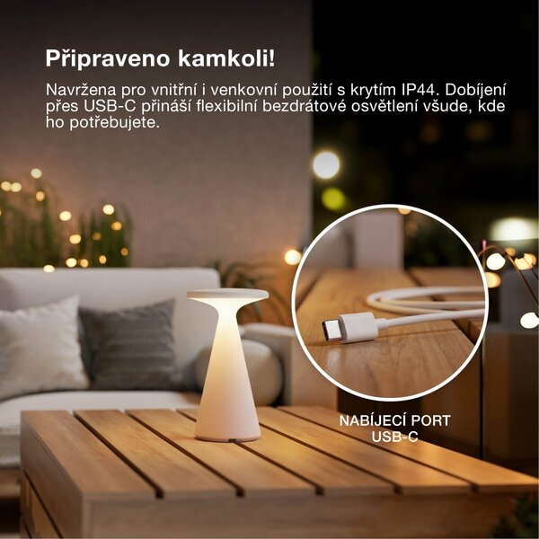 Venkovní stolní lampa SMART+ Bluetooth Twist, RGBW IP44
