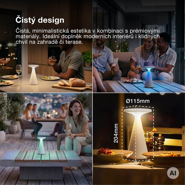 Venkovní stolní lampa SMART+ Bluetooth Twist, RGBW IP44