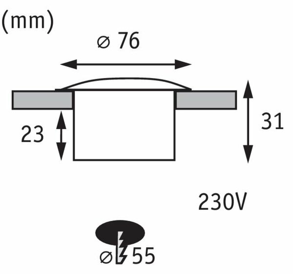 Paulmann Zápustné svítidlo do stěny báze IP65 1x1,4W LED 4000K 230V 937.41 P 93741