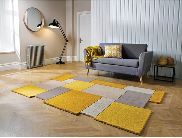 Žluto-béžový vlněný koberec Flair Rugs Collage, 150 x 240 cm