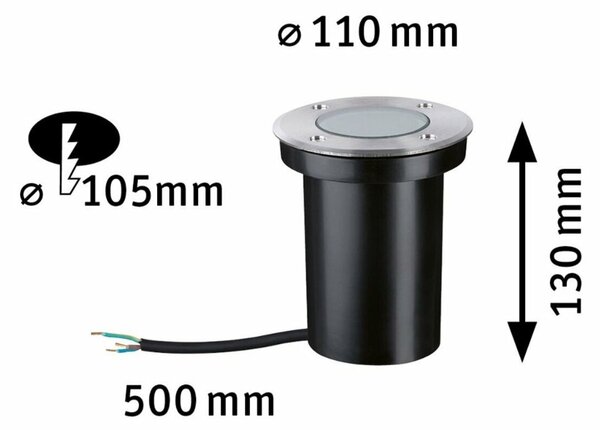 PAULMANN Zemní svítidlo Floor ocel IP65 GU10 110 bez zdroje světla 943.90
