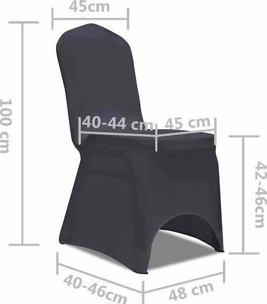 VidaXL Potahy na židle strečové 6 ks [131412] Barva: antracitová