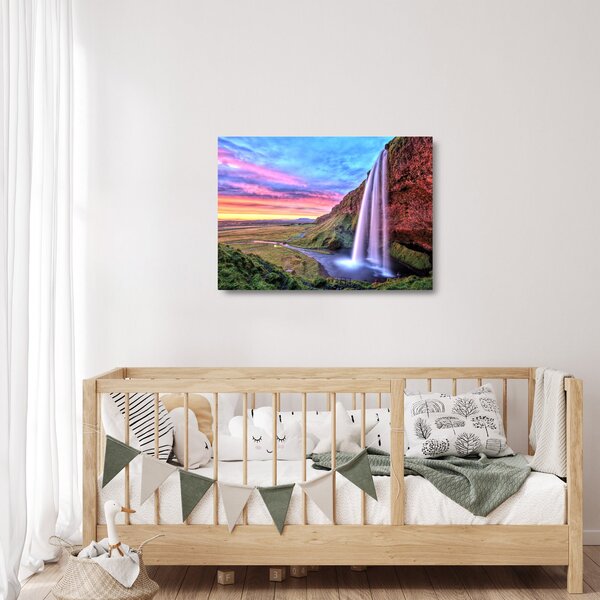 Skleněný obraz - Vodopád Seljalandsfoss (70x50 cm)