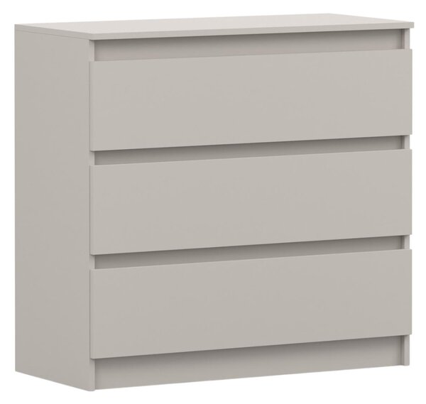 Komoda SOLO 3S II, ložnice, příborník 90 cm, barva kašmír/kašmír, tři zásuvky, bez úchytek