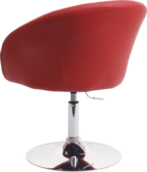 Sada 6 jídelních židlí HWC-F19, kuchyňská židle otočná židle lounge chair, otočná výškově nastavitelná Imitace kůže červená