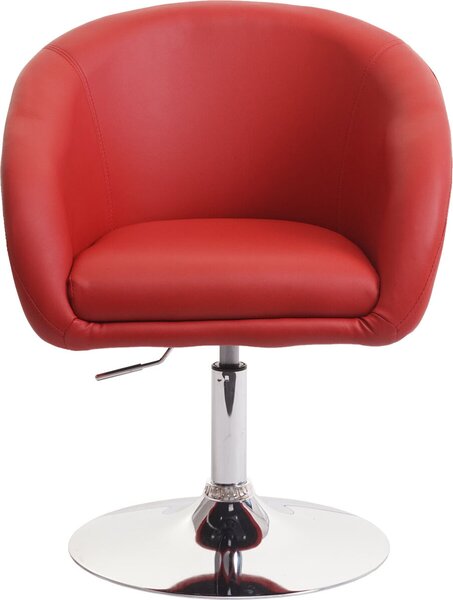 Sada 6 jídelních židlí HWC-F19, kuchyňská židle otočná židle lounge chair, otočná výškově nastavitelná Imitace kůže červená