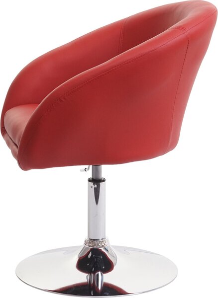 Sada 6 jídelních židlí HWC-F19, kuchyňská židle otočná židle lounge chair, otočná výškově nastavitelná Imitace kůže červená