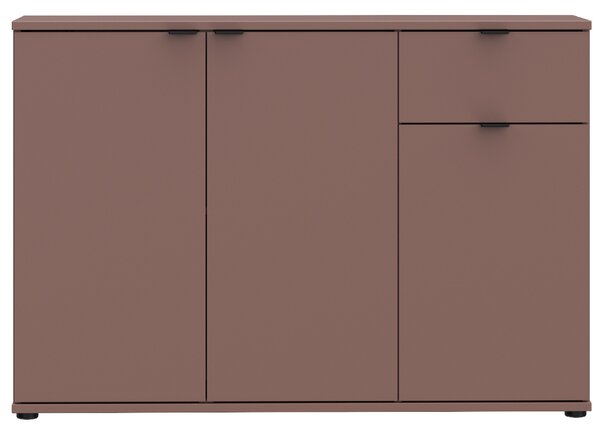 Komoda Casa Dolce ILUSA, terakotově červená, 120x34x82 cm, dvě vnitřní skříňky, výklopná dvířka, jedna zásuvka