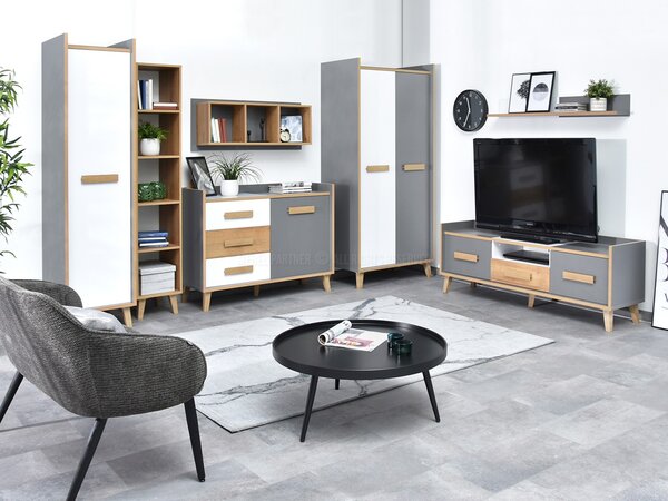 Obývací stěna Semivacias 05 (bílá). Akce -13%