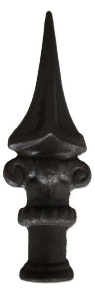 L 132 litinová špice, Rozměr 200x58mm, litinový prvek, ornament, oplocení, hrot odlitek, brána, plot rozměr: Ø16, 200x58