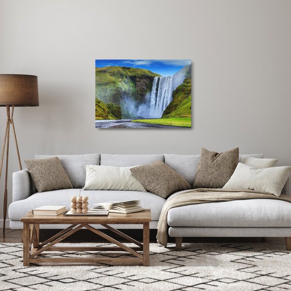 Skleněný obraz - Vodopád Seljalandsfoss (70x50 cm)