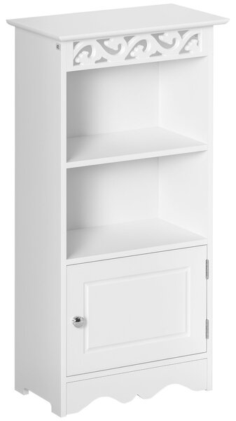 HOMCOM Podlahová skříň a skříň se 2 policemi a dveřmi v bílé MDF pro koupelnu 40Š x 23H x 80V cm | Aosom