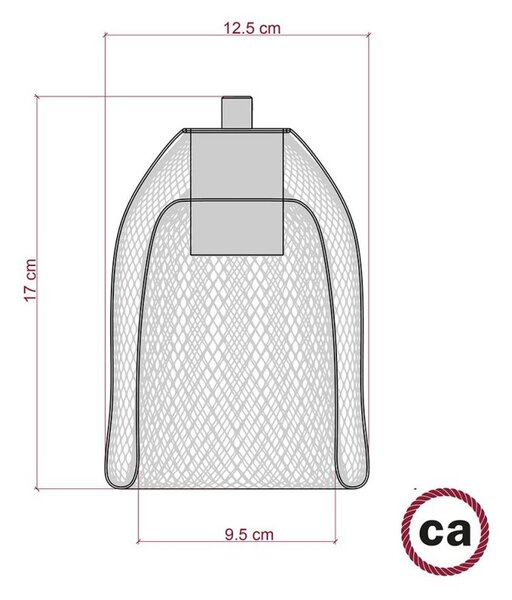 Creative cables Kovové klecové stínidlo Ghostbell s objímkou E27 Barva komponentu: Bílá