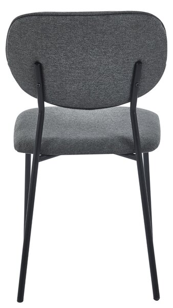 Čalouněná židle Henry velur šedá s kovovými nohami v retro designu