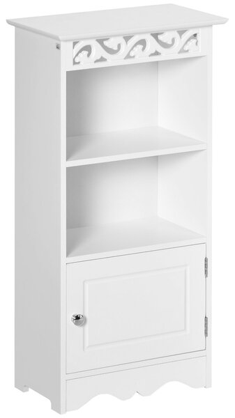 HOMCOM Podlahová skříň a skříň se 2 policemi a dveřmi v bílé MDF pro koupelnu 40Š x 23H x 80V cm | Aosom