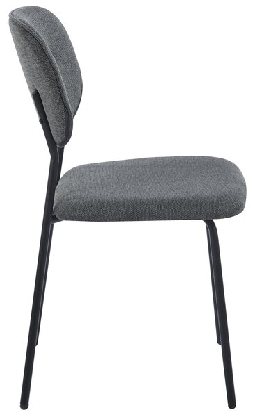 Čalouněná židle Henry velur šedá s kovovými nohami v retro designu