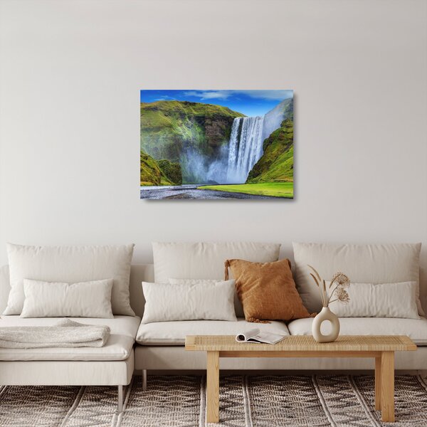 Skleněný obraz - Vodopád Seljalandsfoss (70x50 cm)