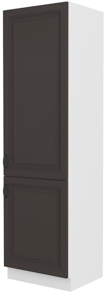 Potravinová kuchyňská skříňka na chladnicku Sheila 60 LO 210 2F (bílá + grafit). 1040958