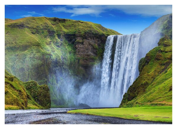 Skleněný obraz - Vodopád Seljalandsfoss (70x50 cm)