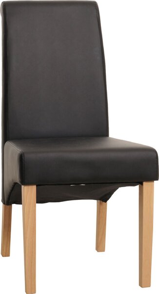 Sada 2 jídelních židlí kuchyňská židle židle M37 matná Imitace kůže, černá, světlé nohy