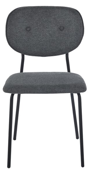 Čalouněná židle Henry velur šedá s kovovými nohami v retro designu