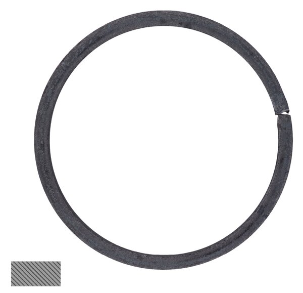 K 5157 - kovaný kroužek, kovaný prvek, element, ozdoba pro kované ploty, brány, branky, zábradlí a mříže rozměr: Ø100, 12x6