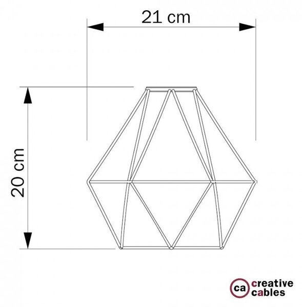 Creative cables Kovová klec ve tvaru diamant pro objímku E27 Barva komponentu: Bílá