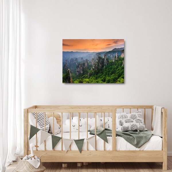Skleněný obraz - Národní lesní park Zhangjiajie (70x50 cm)
