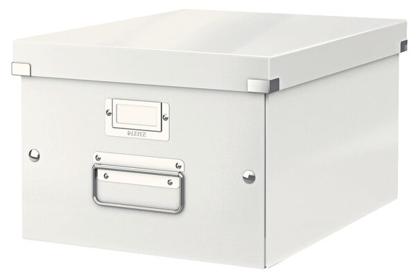 Bílý kartonový úložný box s víkem Click&Store - Leitz