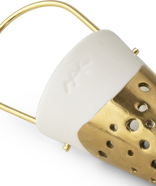 Kähler Design Porcelánová vánoční ozdoba Nobili Cone Gold - 18 cm KD439