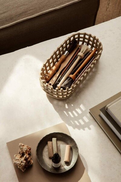 Ferm Living Organizér Ceramic Basket Oval, cashmere