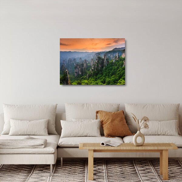 Skleněný obraz - Národní lesní park Zhangjiajie (70x50 cm)