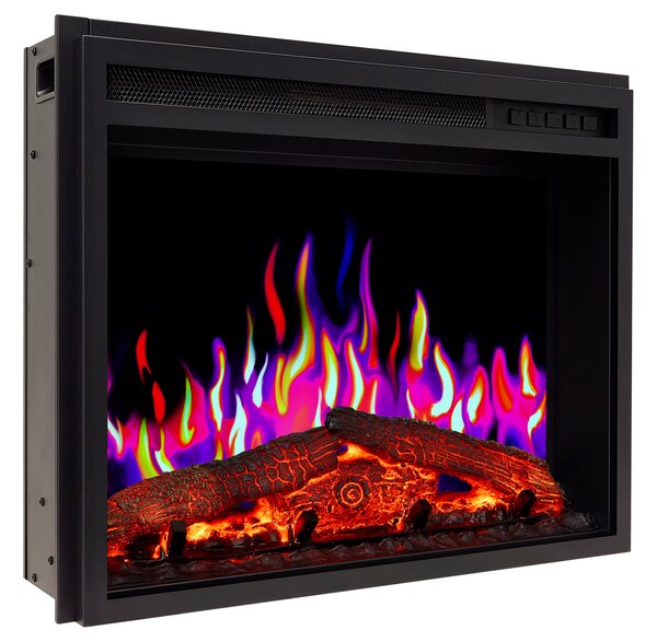 ArtiFlame Elektrický krb AF24 Multicolour Elektrický vestavný krb s topením 900/1800 W realistický 3D efekt plamene LED osvětlení Časovač Černá barva