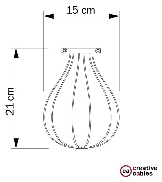 Creative cables Kovová klec ve tvaru kapky s nastavitelnou svorkou pro objímku Barva komponentu: Měď
