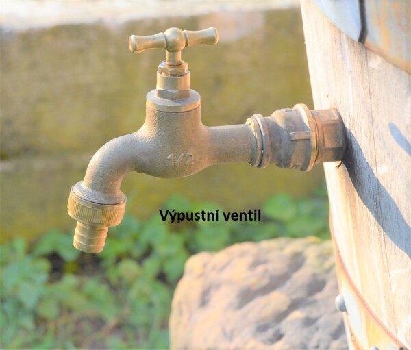 Dřevěný dubový sud na dešťovou vodu - 225L - PREMIUM