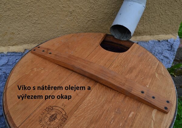 Dřevěný dubový sud na dešťovou vodu - 225L - PREMIUM
