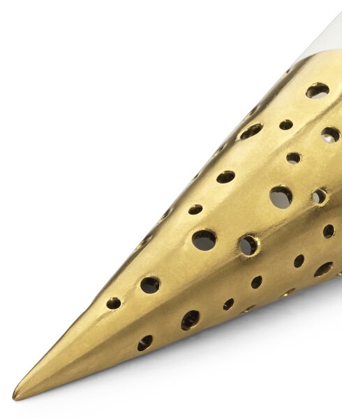 Kähler Design Porcelánová vánoční ozdoba Nobili Cone Gold - 15,5 cm KD440