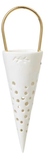 Kähler Design Porcelánová vánoční ozdoba Nobili Cone White - 15,5 cm KD406