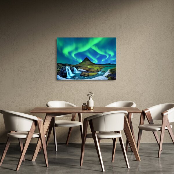 Skleněný obraz - Kirkjufell, Island (70x50 cm)