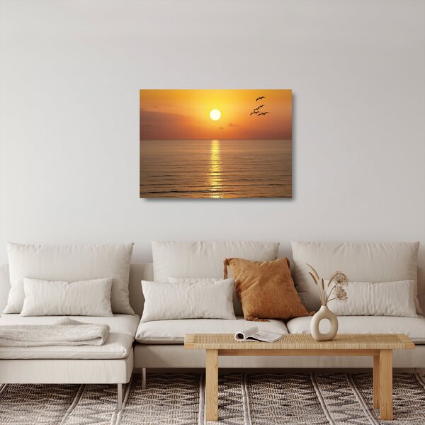 Skleněný obraz - Západ slunce nad oceánem (70x50 cm)