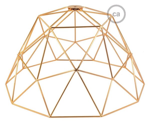 Creative cables Kovový stínidlový rám Dome XL s objímkou E27 Barva komponentu: Měď