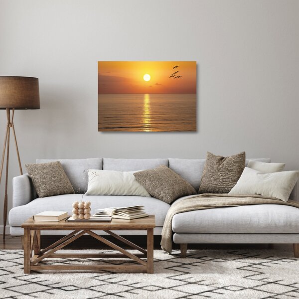 Skleněný obraz - Západ slunce nad oceánem (70x50 cm)