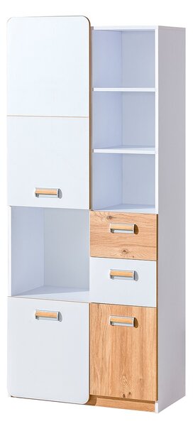 Regál Lavendon L7 (dub nash + bilá). Akce -10%