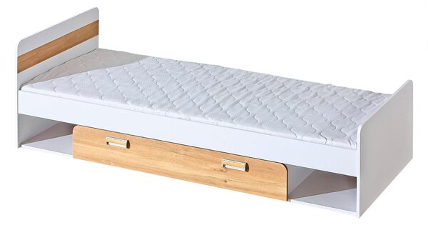 Jednolůžková postel 80 cm Lavendon L13 (s roštem) (dub nash + bilá)