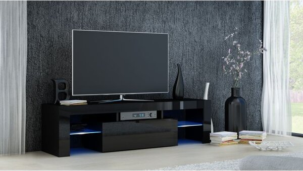RTV stolek DOVES 140 černá lesk (140 x 45) cm