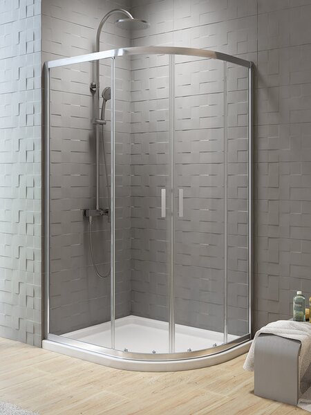 New Trendy New Varia sprchový kout 120x85 cm půlkulatá chrom lesk/průhledné sklo K-0509