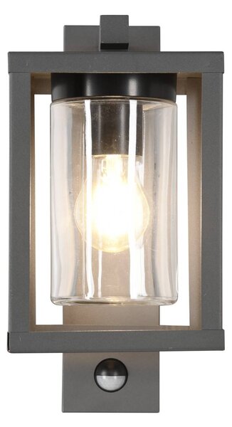 Trio Lighting Venkovní nástěnné svítidlo Lunga s pohybovým čidlem, Černá, Hliník, Moderní