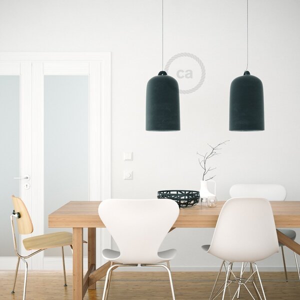 Creative cables Keramické stínidlo zvon XL pro závěsné lampy Barva komponentu: Rezavý efekt