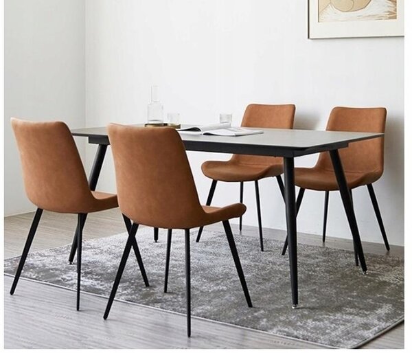 Ekspand | Velurová židle LR800 - černá - čalouněná, moderní design, pohodlná, industriální styl
